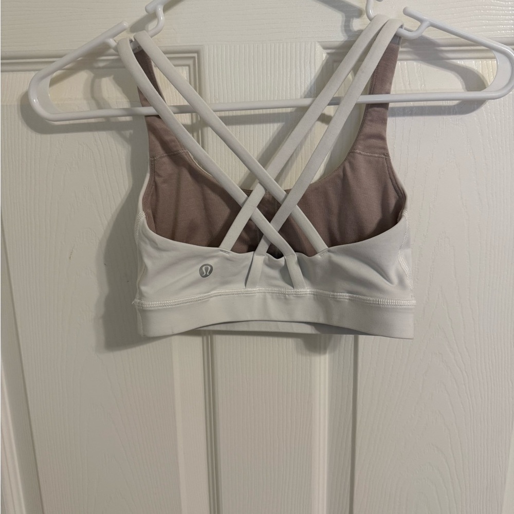Lululemon white Cross-Back Energy Long Line Sports Bra 2 - Picture 2 of 5